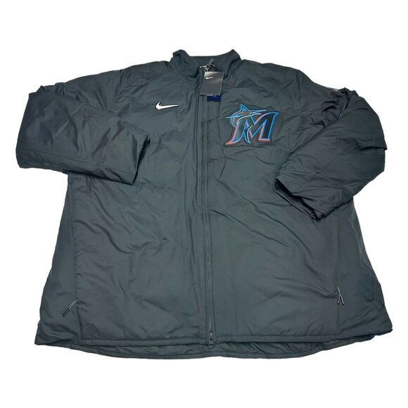 Nike Other - Nike Miami Marlins Dugout Jacket Full-Zip NWT Black MLB Baseball Men's Size XL